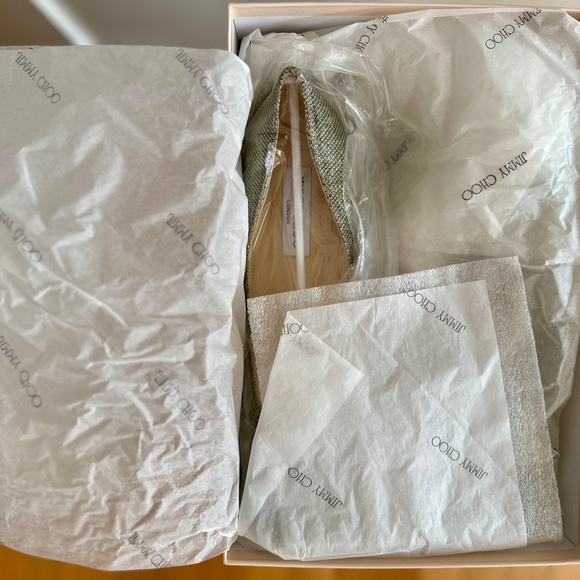 NIB Jimmy Choo Glitter Kitten Heel Pumps in Light Bronze Sz 37 BRAND NEW! - Picture 9 of 10